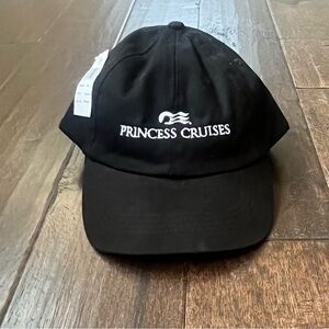 NWT Princess Cruises Black Baseball Cap Hat Adjustable